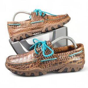 NEW FERRINI  Boat Casual Shoes Leather Laced Loafers in brown for women 1025 2m1